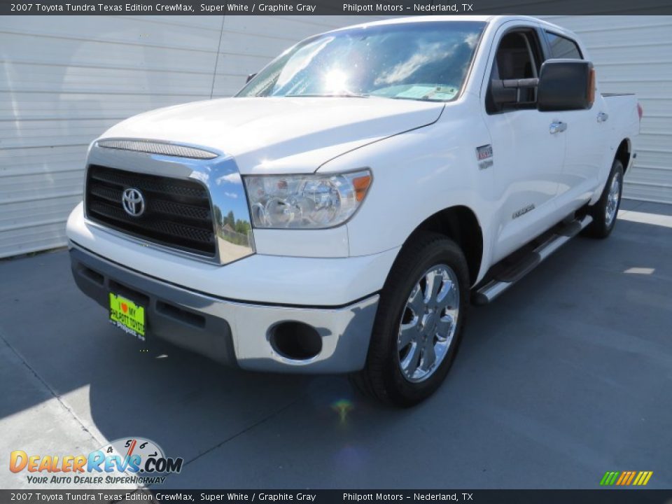 2007 Toyota Tundra Texas Edition CrewMax Super White / Graphite Gray Photo #7