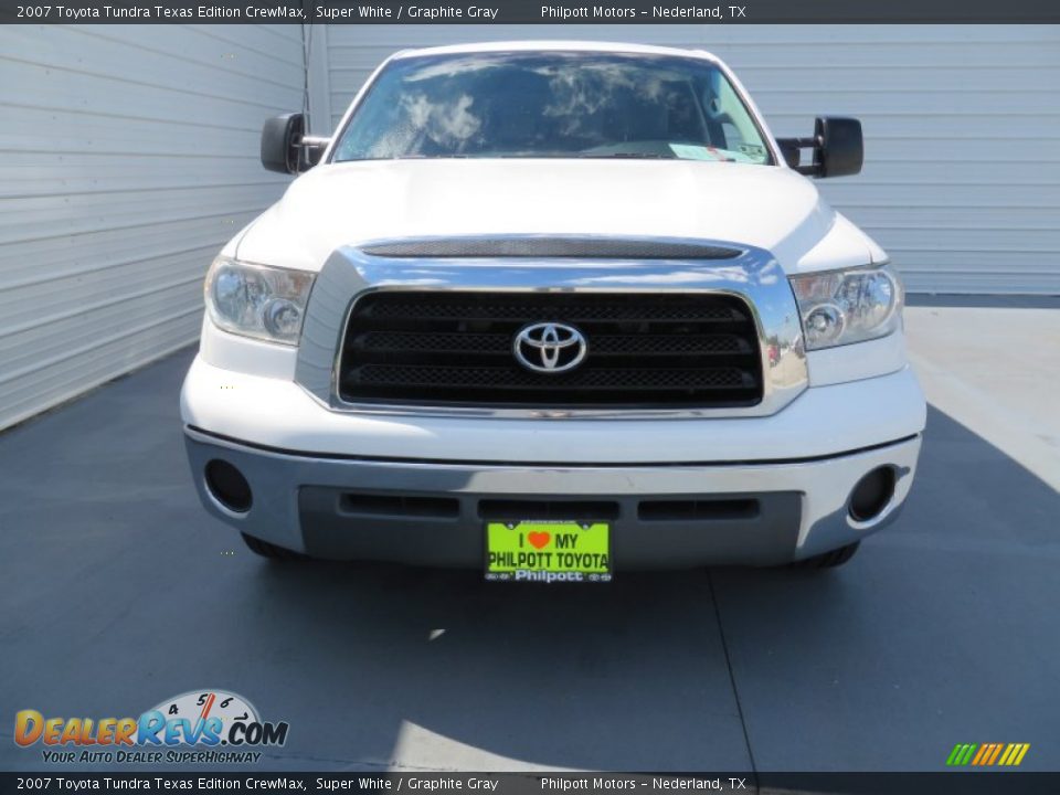 2007 Toyota Tundra Texas Edition CrewMax Super White / Graphite Gray Photo #8