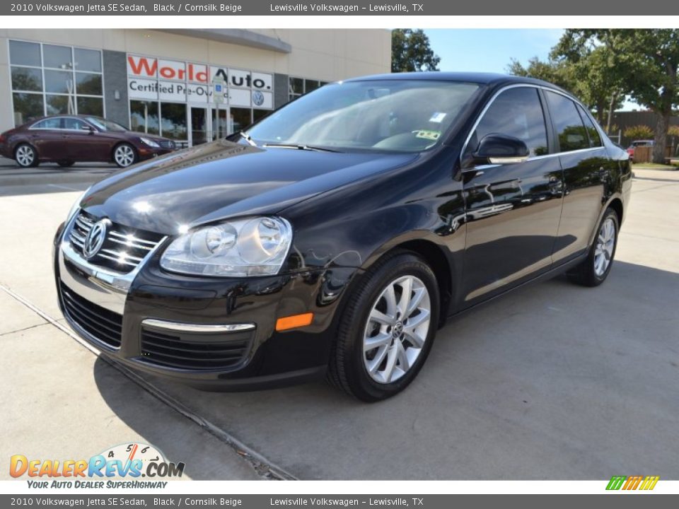2010 Volkswagen Jetta SE Sedan Black / Cornsilk Beige Photo #1