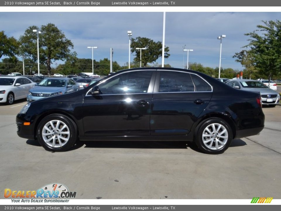 2010 Volkswagen Jetta SE Sedan Black / Cornsilk Beige Photo #2