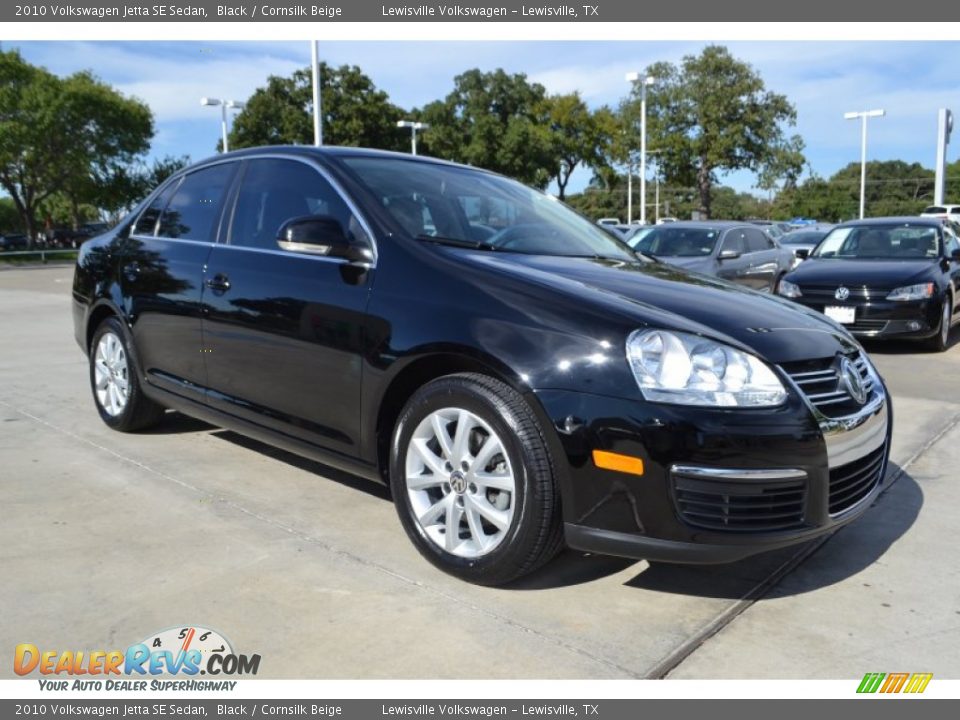 2010 Volkswagen Jetta SE Sedan Black / Cornsilk Beige Photo #7