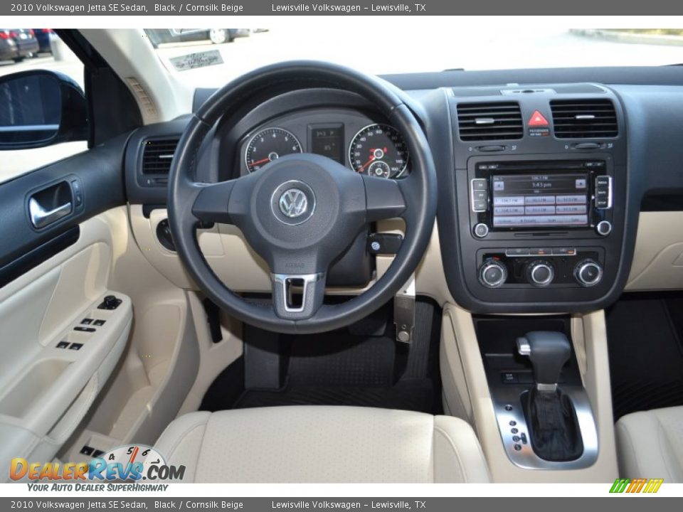 2010 Volkswagen Jetta SE Sedan Black / Cornsilk Beige Photo #15