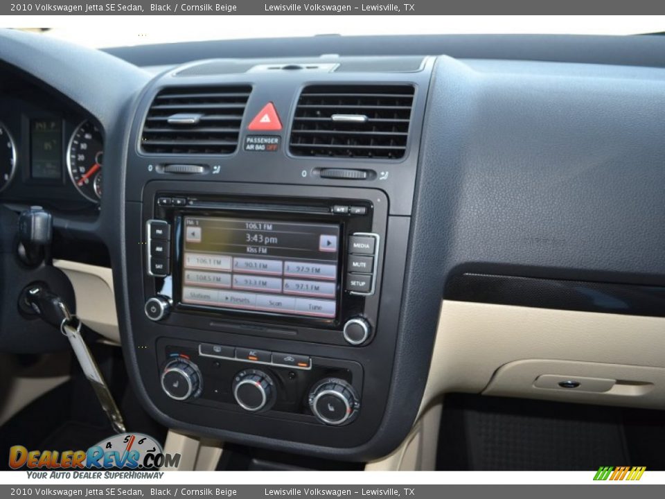 2010 Volkswagen Jetta SE Sedan Black / Cornsilk Beige Photo #16