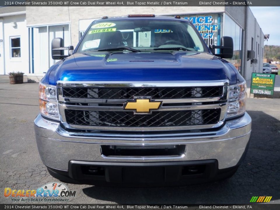 2014 Chevrolet Silverado 3500HD WT Crew Cab Dual Rear Wheel 4x4 Blue Topaz Metallic / Dark Titanium Photo #2