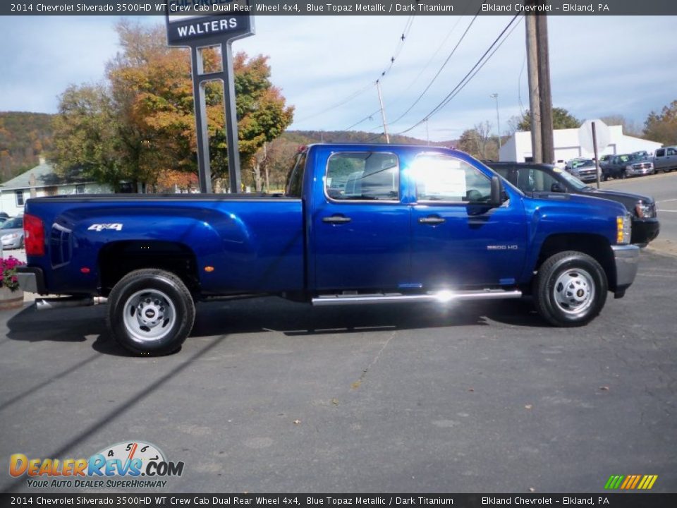 2014 Chevrolet Silverado 3500HD WT Crew Cab Dual Rear Wheel 4x4 Blue Topaz Metallic / Dark Titanium Photo #4