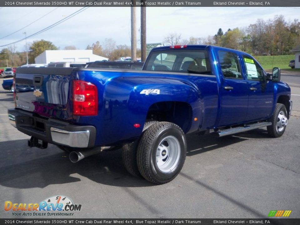 Blue Topaz Metallic 2014 Chevrolet Silverado 3500HD WT Crew Cab Dual Rear Wheel 4x4 Photo #5