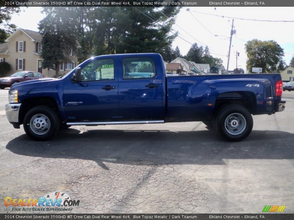 2014 Chevrolet Silverado 3500HD WT Crew Cab Dual Rear Wheel 4x4 Blue Topaz Metallic / Dark Titanium Photo #8