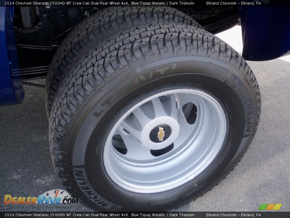 2014 Chevrolet Silverado 3500HD WT Crew Cab Dual Rear Wheel 4x4 Blue Topaz Metallic / Dark Titanium Photo #12