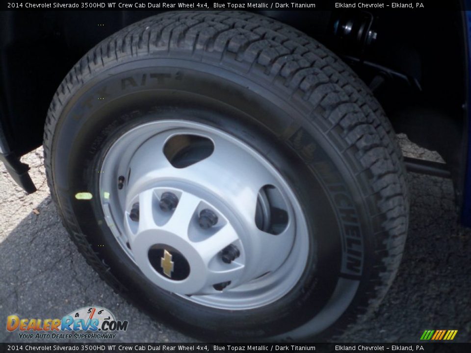 2014 Chevrolet Silverado 3500HD WT Crew Cab Dual Rear Wheel 4x4 Blue Topaz Metallic / Dark Titanium Photo #13