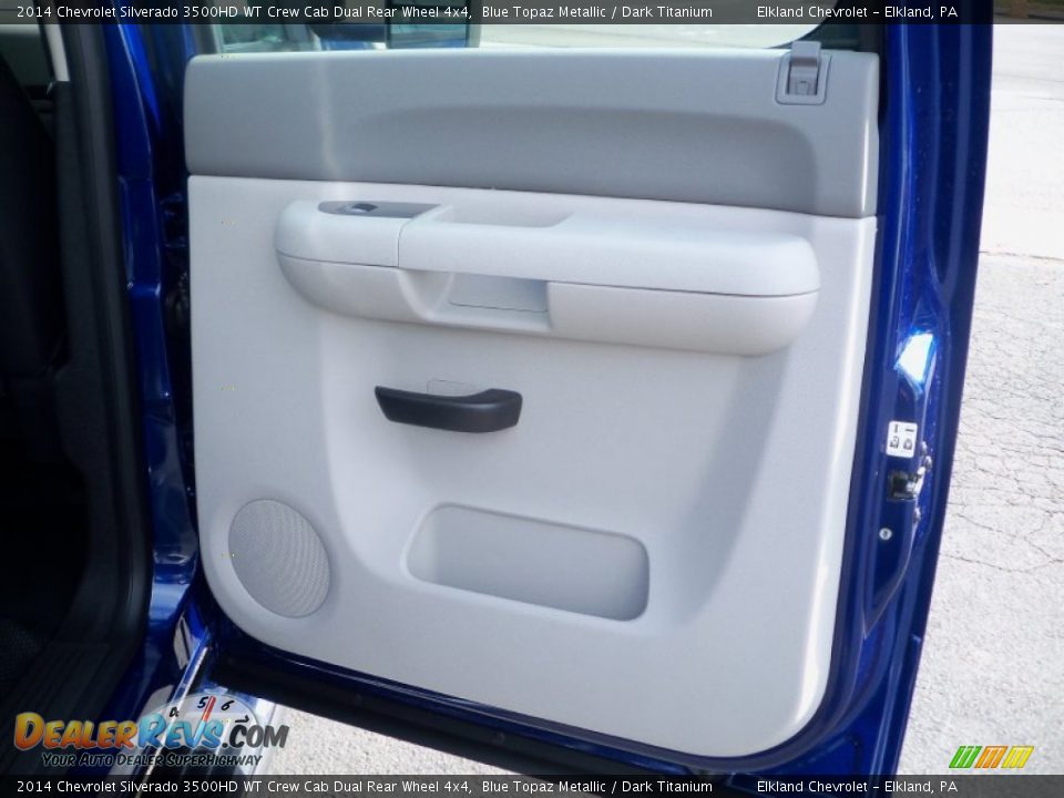 2014 Chevrolet Silverado 3500HD WT Crew Cab Dual Rear Wheel 4x4 Blue Topaz Metallic / Dark Titanium Photo #18