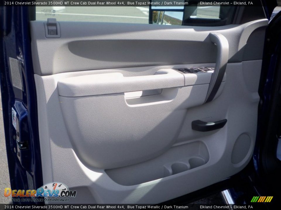 2014 Chevrolet Silverado 3500HD WT Crew Cab Dual Rear Wheel 4x4 Blue Topaz Metallic / Dark Titanium Photo #24