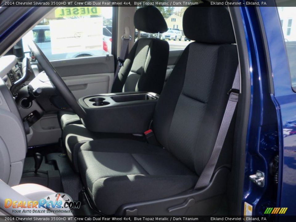 2014 Chevrolet Silverado 3500HD WT Crew Cab Dual Rear Wheel 4x4 Blue Topaz Metallic / Dark Titanium Photo #25