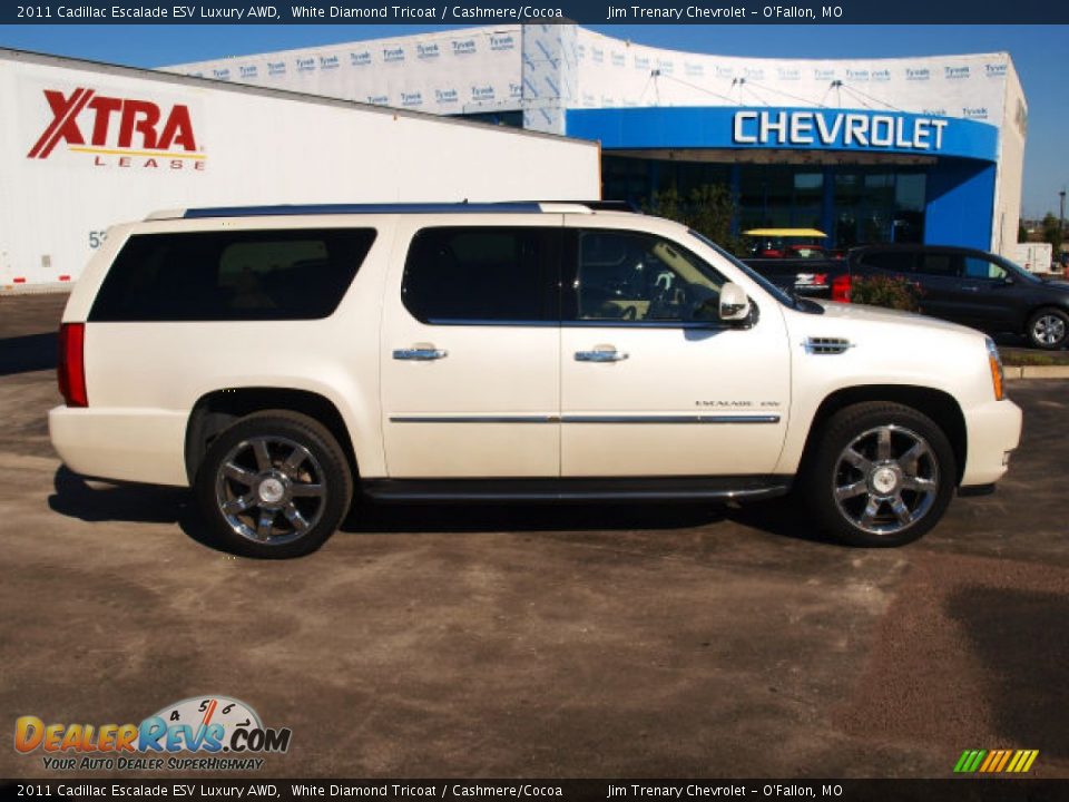 2011 Cadillac Escalade ESV Luxury AWD White Diamond Tricoat / Cashmere/Cocoa Photo #1