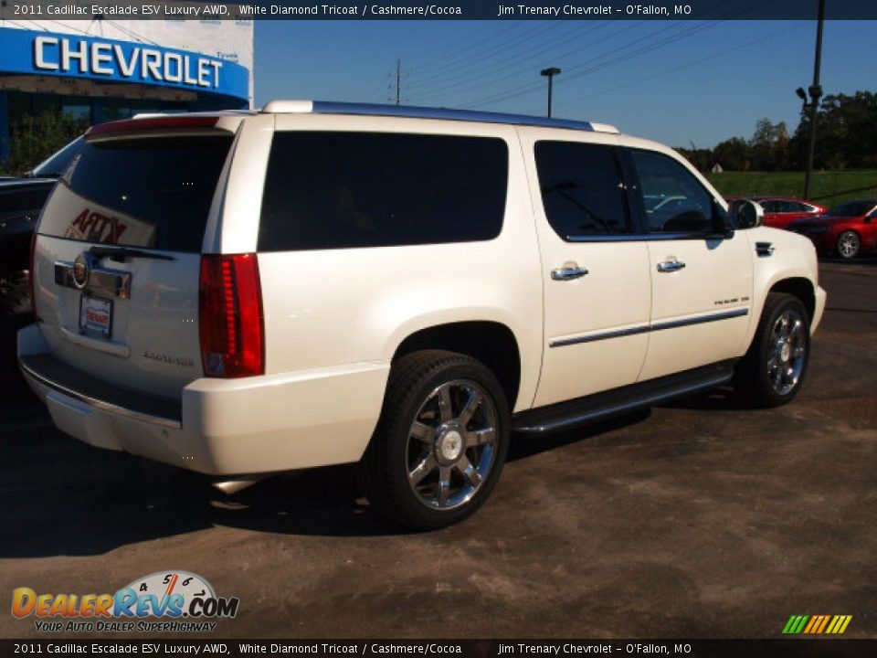 2011 Cadillac Escalade ESV Luxury AWD White Diamond Tricoat / Cashmere/Cocoa Photo #3