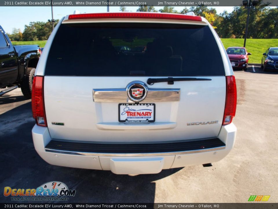 2011 Cadillac Escalade ESV Luxury AWD White Diamond Tricoat / Cashmere/Cocoa Photo #6