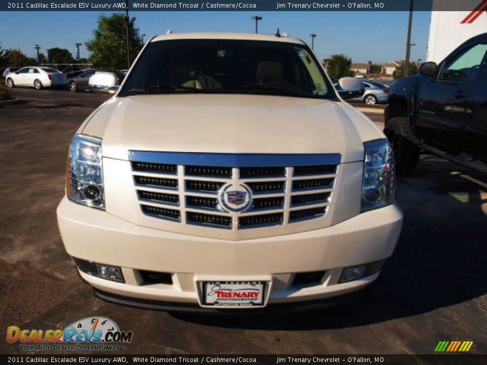 2011 Cadillac Escalade ESV Luxury AWD White Diamond Tricoat / Cashmere/Cocoa Photo #7