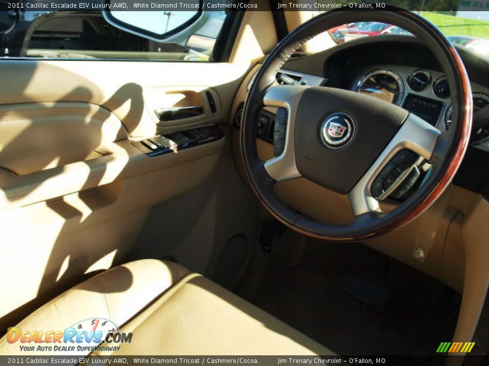2011 Cadillac Escalade ESV Luxury AWD White Diamond Tricoat / Cashmere/Cocoa Photo #10
