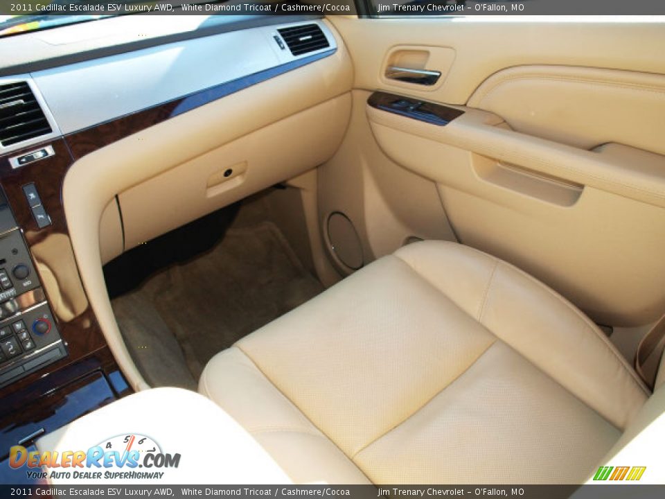 2011 Cadillac Escalade ESV Luxury AWD White Diamond Tricoat / Cashmere/Cocoa Photo #12