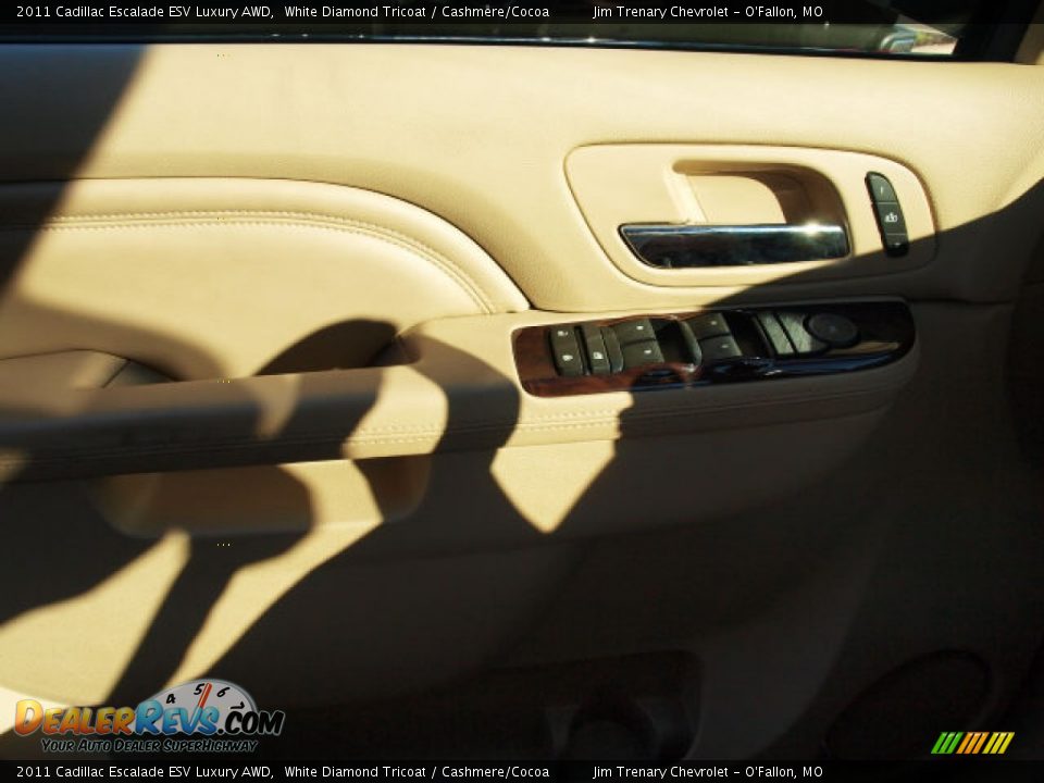 2011 Cadillac Escalade ESV Luxury AWD White Diamond Tricoat / Cashmere/Cocoa Photo #14