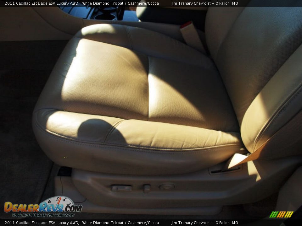 2011 Cadillac Escalade ESV Luxury AWD White Diamond Tricoat / Cashmere/Cocoa Photo #15