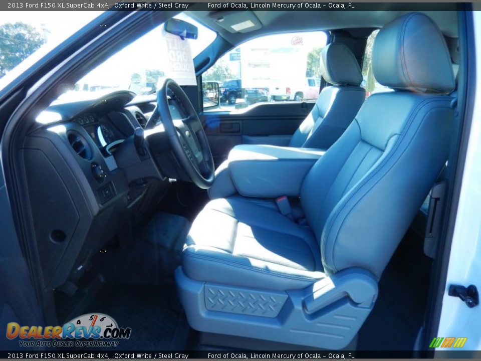 2013 Ford F150 XL SuperCab 4x4 Oxford White / Steel Gray Photo #6