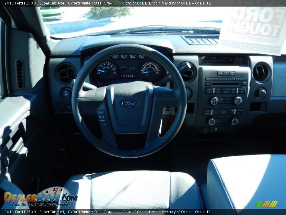 2013 Ford F150 XL SuperCab 4x4 Oxford White / Steel Gray Photo #8