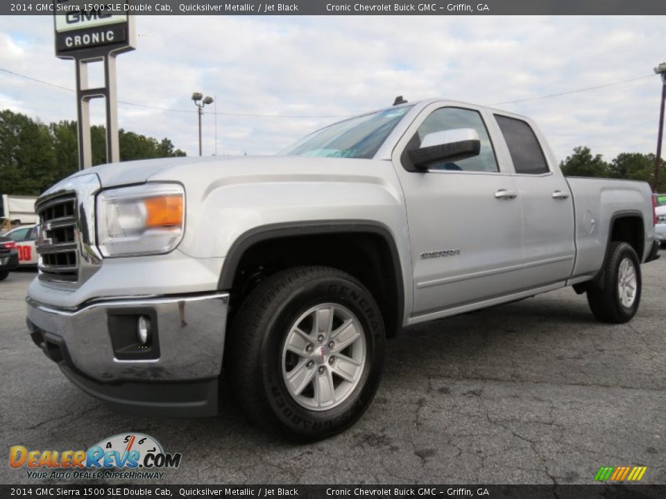2014 GMC Sierra 1500 SLE Double Cab Quicksilver Metallic / Jet Black Photo #3