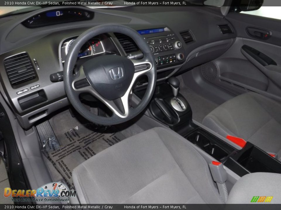 2010 Honda Civic DX-VP Sedan Polished Metal Metallic / Gray Photo #14