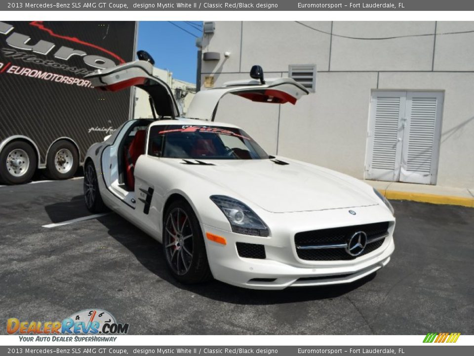 2013 Mercedes-Benz SLS AMG GT Coupe designo Mystic White II / Classic Red/Black designo Photo #16