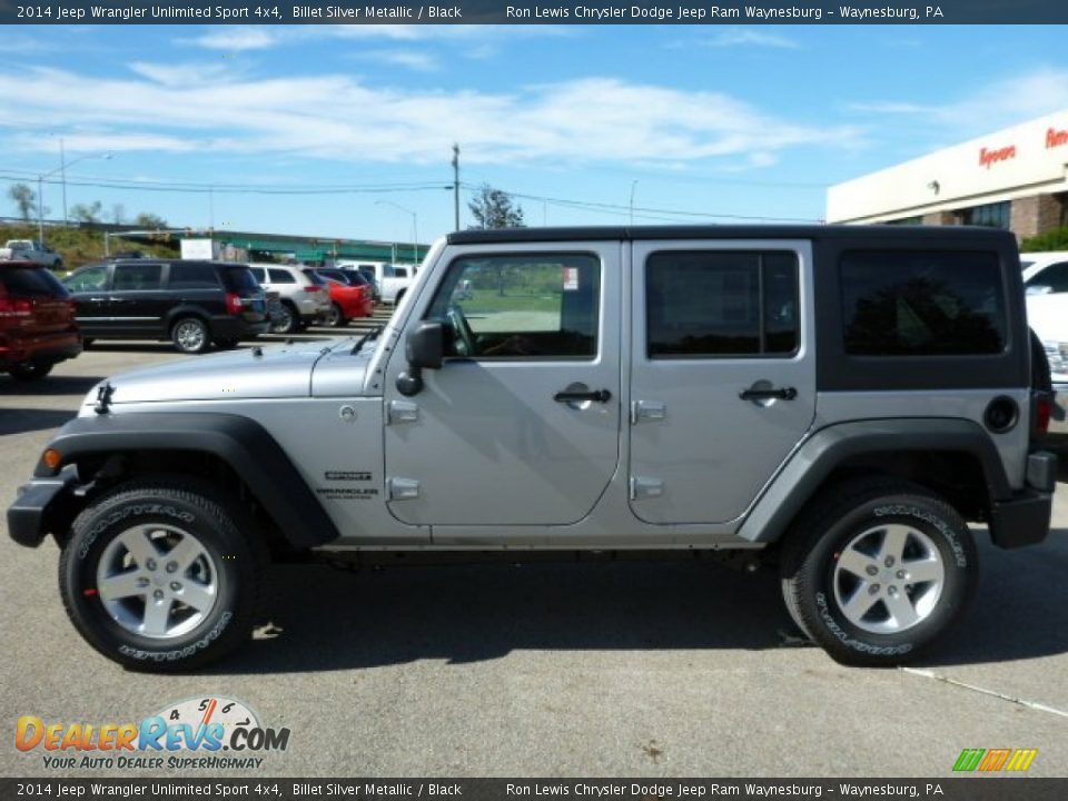 2014 Jeep Wrangler Unlimited Sport 4x4 Billet Silver Metallic / Black Photo #2