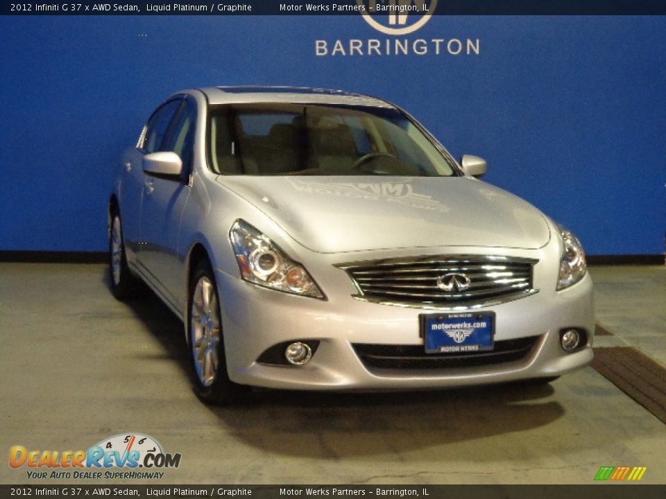 2012 Infiniti G 37 x AWD Sedan Liquid Platinum / Graphite Photo #1
