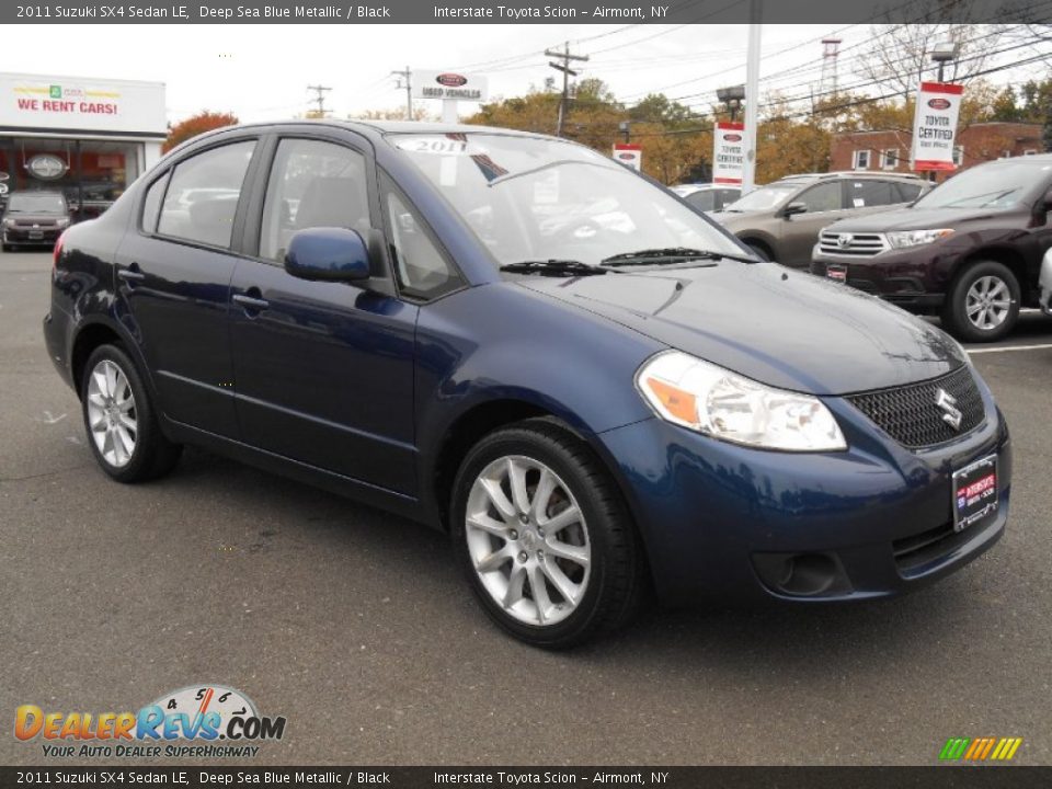 2011 Suzuki SX4 Sedan LE Deep Sea Blue Metallic / Black Photo #3
