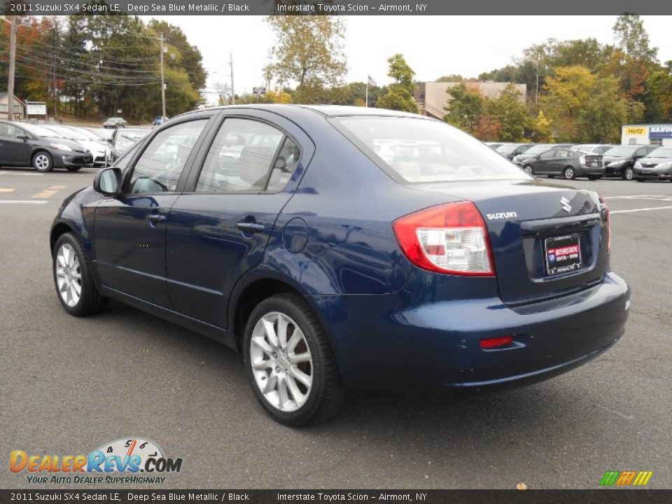 2011 Suzuki SX4 Sedan LE Deep Sea Blue Metallic / Black Photo #6