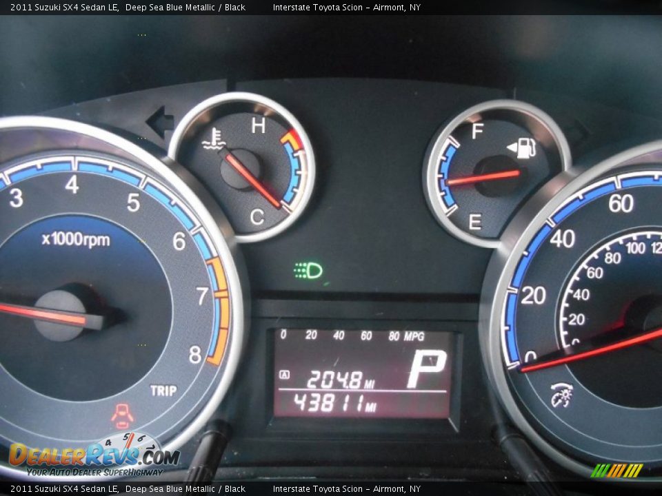 2011 Suzuki SX4 Sedan LE Deep Sea Blue Metallic / Black Photo #14