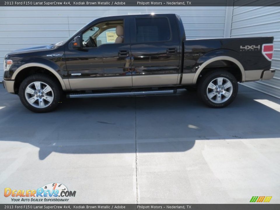 2013 Ford F150 Lariat SuperCrew 4x4 Kodiak Brown Metallic / Adobe Photo #6
