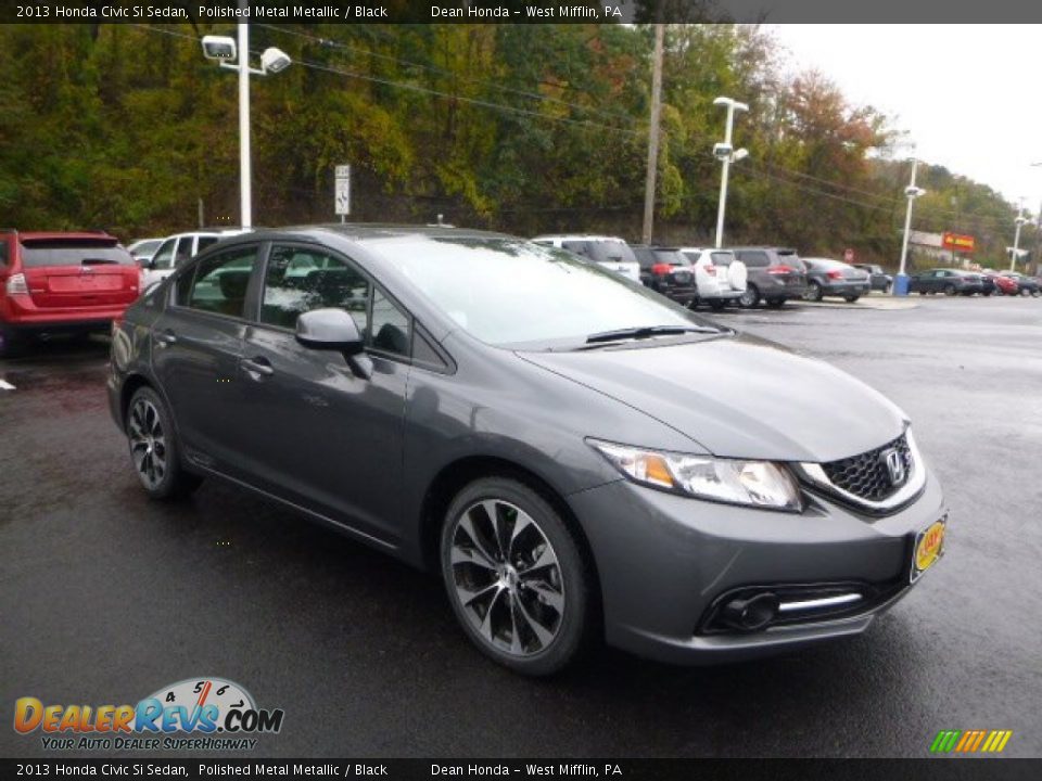 2013 Honda Civic Si Sedan Polished Metal Metallic / Black Photo #1