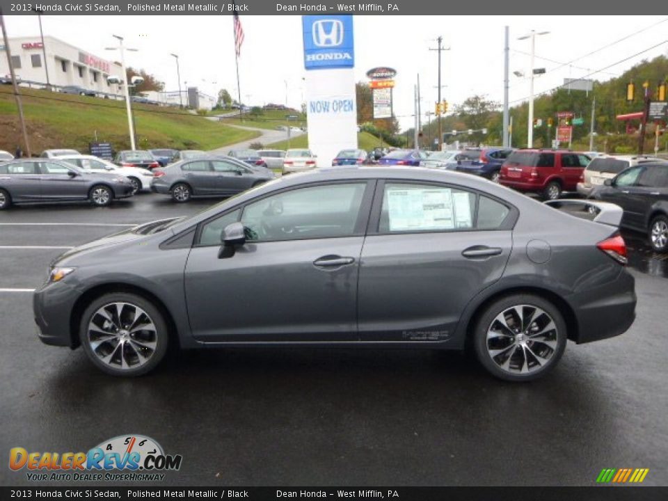 2013 Honda Civic Si Sedan Polished Metal Metallic / Black Photo #6