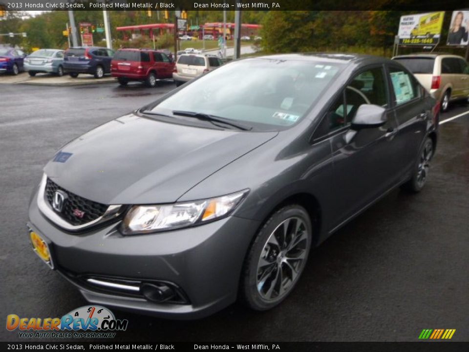 2013 Honda Civic Si Sedan Polished Metal Metallic / Black Photo #7