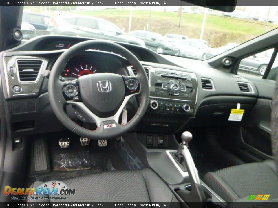 2013 Honda Civic Si Sedan Polished Metal Metallic / Black Photo #12
