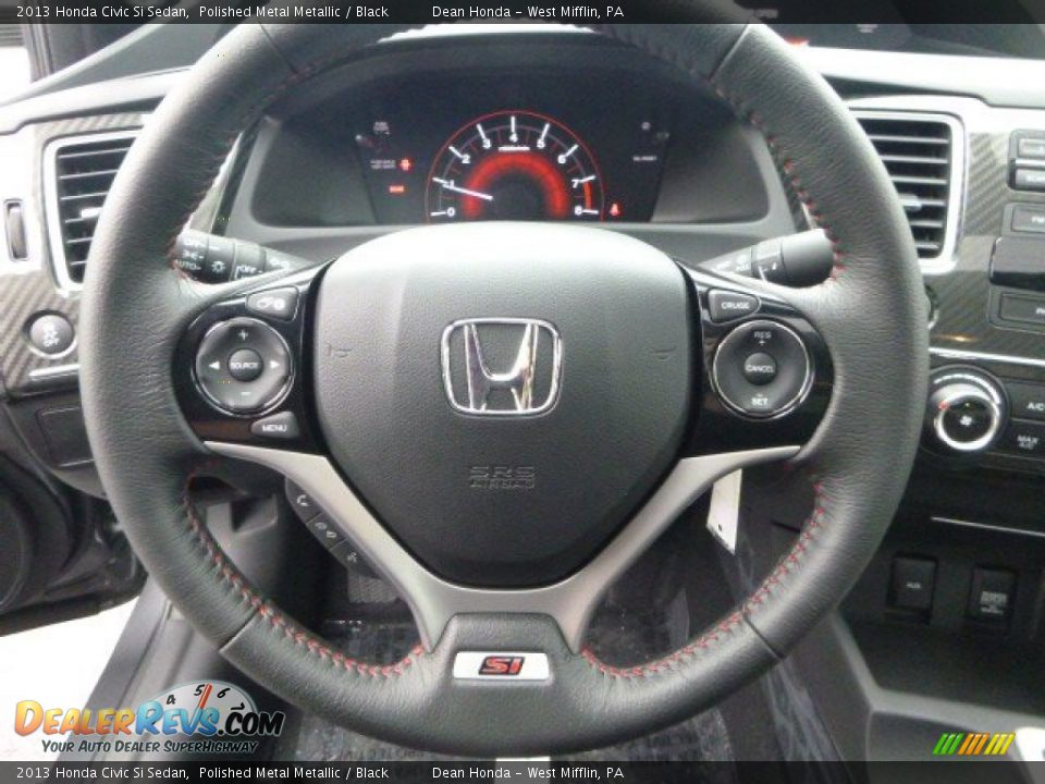 2013 Honda Civic Si Sedan Polished Metal Metallic / Black Photo #17