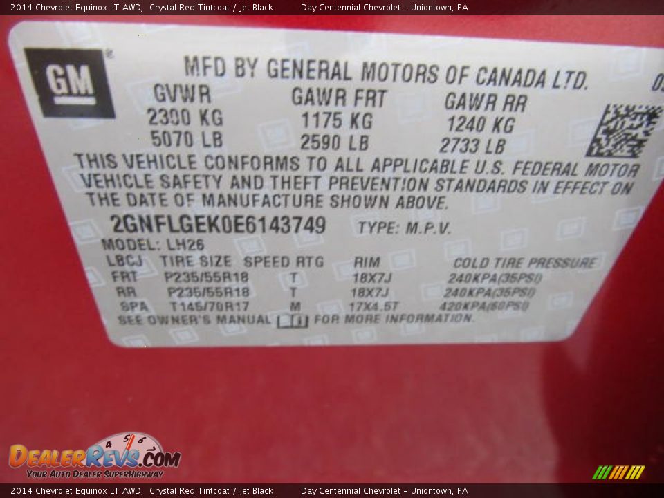 2014 Chevrolet Equinox LT AWD Crystal Red Tintcoat / Jet Black Photo #19
