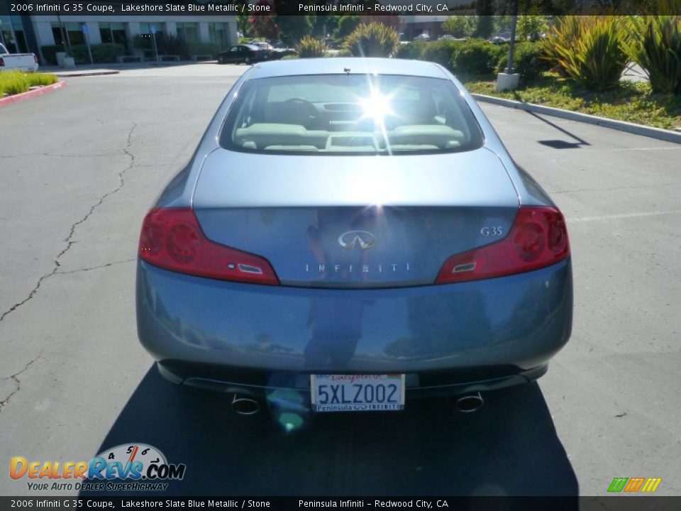 2006 Infiniti G 35 Coupe Lakeshore Slate Blue Metallic / Stone Photo #5