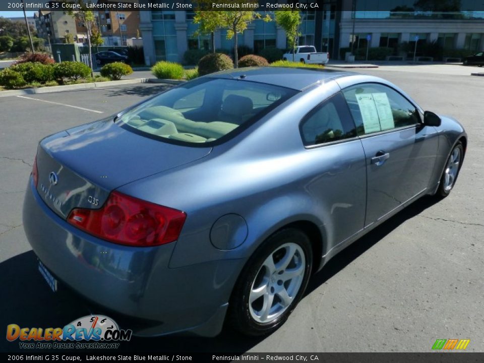 2006 Infiniti G 35 Coupe Lakeshore Slate Blue Metallic / Stone Photo #6