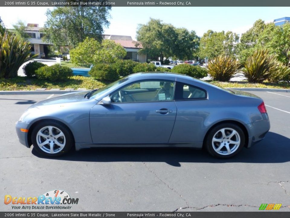 2006 Infiniti G 35 Coupe Lakeshore Slate Blue Metallic / Stone Photo #8