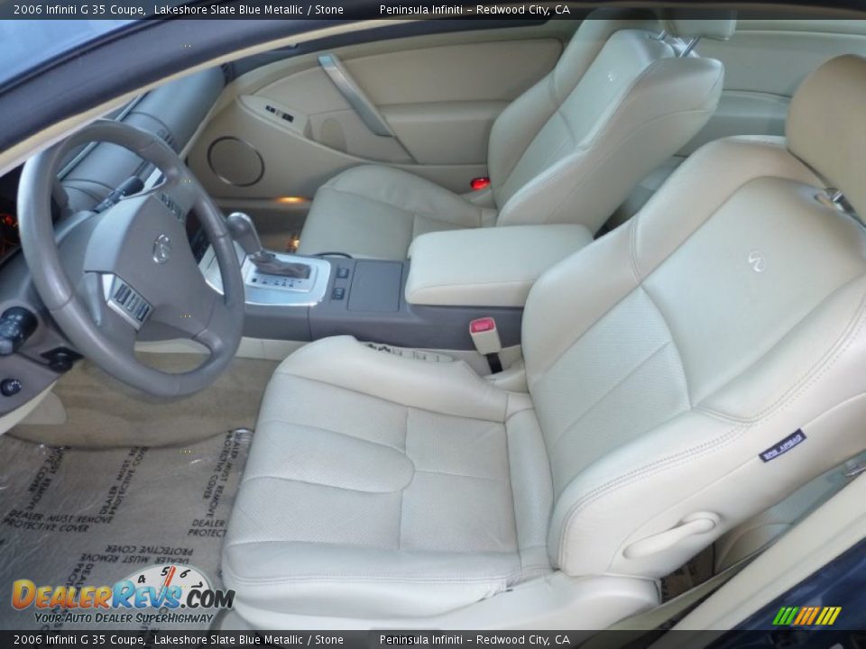 2006 Infiniti G 35 Coupe Lakeshore Slate Blue Metallic / Stone Photo #16