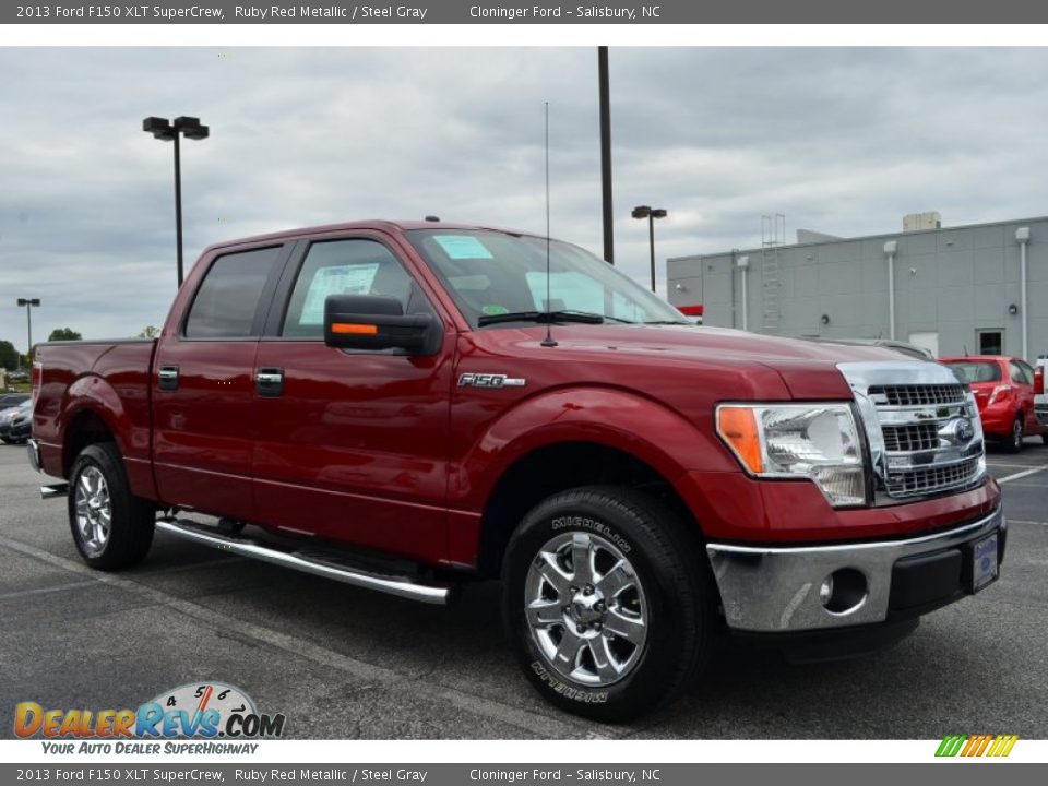 2013 Ford F150 XLT SuperCrew Ruby Red Metallic / Steel Gray Photo #1