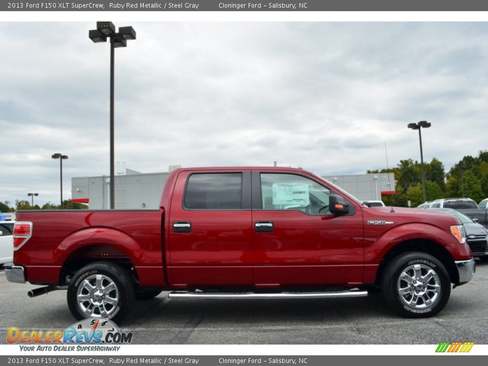 2013 Ford F150 XLT SuperCrew Ruby Red Metallic / Steel Gray Photo #2