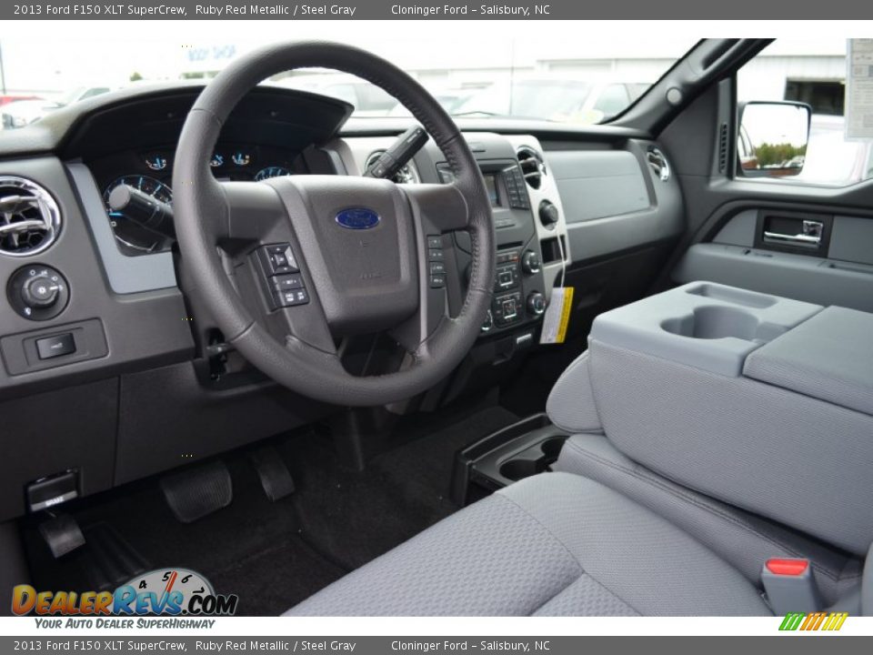 2013 Ford F150 XLT SuperCrew Ruby Red Metallic / Steel Gray Photo #6
