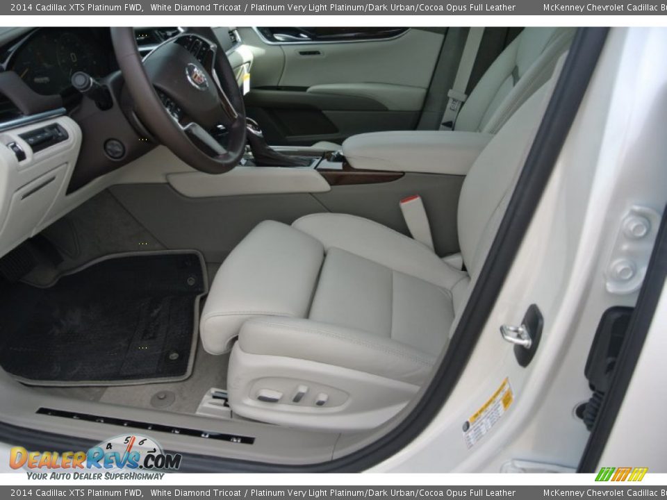 2014 Cadillac XTS Platinum FWD White Diamond Tricoat / Platinum Very Light Platinum/Dark Urban/Cocoa Opus Full Leather Photo #8