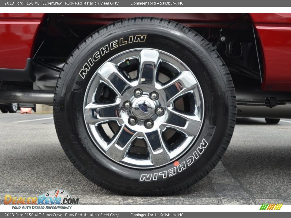 2013 Ford F150 XLT SuperCrew Ruby Red Metallic / Steel Gray Photo #10